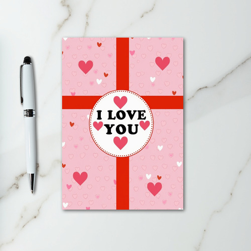 Heart Pattern I Love You Card