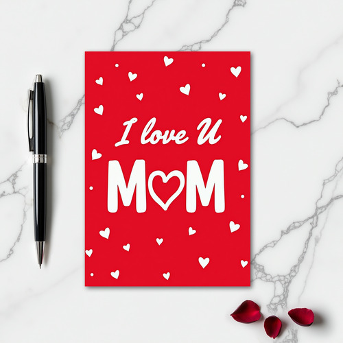 Heart Pattern Mom Love Card