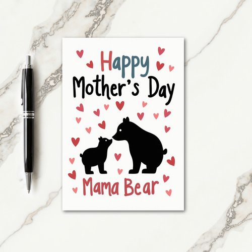 Heart Pattern Mothers Day Card