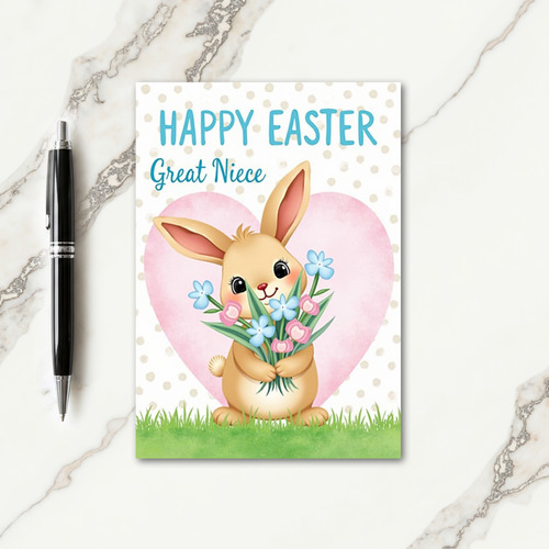 Heart Pattern Rabbit Card