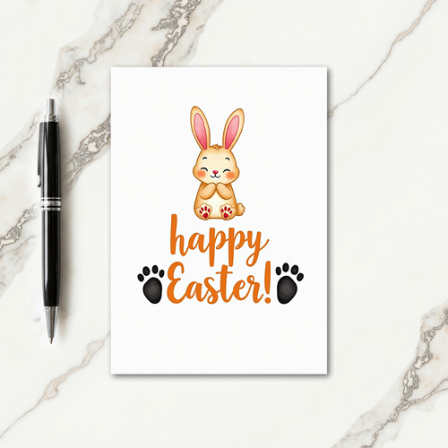 Heart Pattern Rabbit Easter Card
