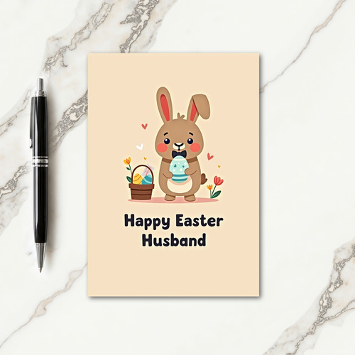 Heart Pattern Rabbit Egg Card