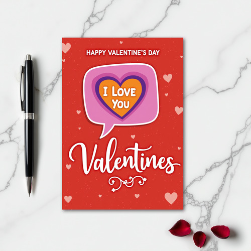 Heart Pattern Valentines Card