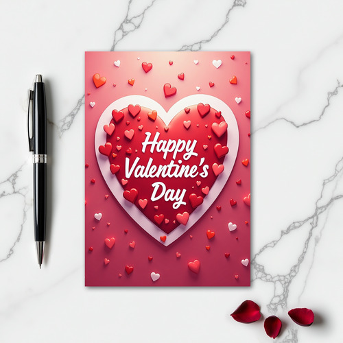 Heart Pattern Valentines Day Card