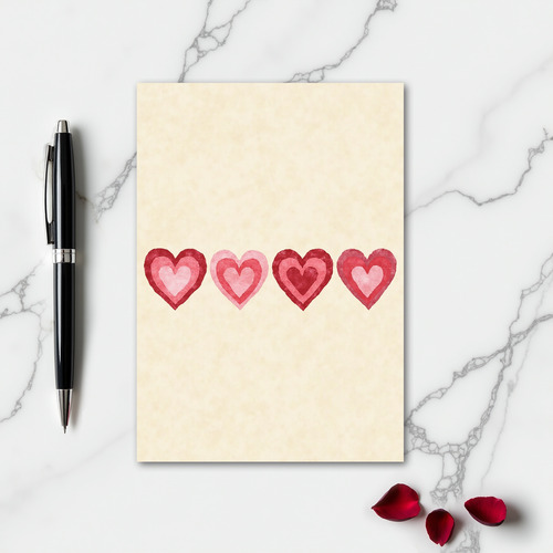 Heart Pattern Watercolor Card