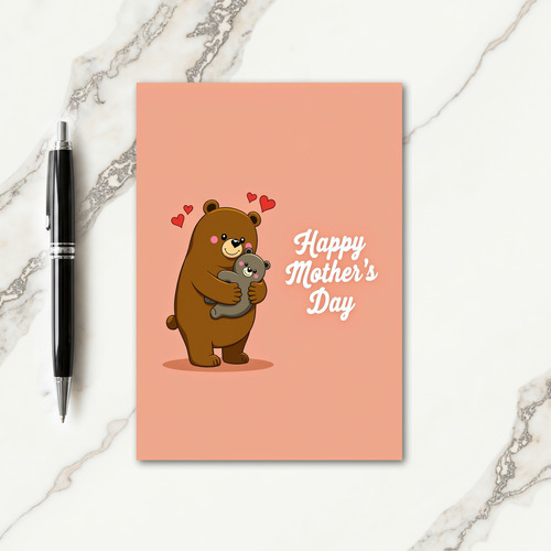 Heart Peach Mothers Day Card