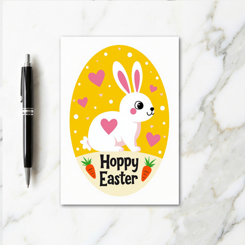 Heart Rabbit Pattern Card
