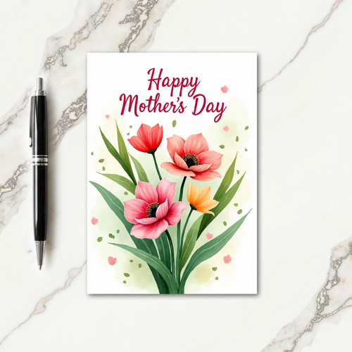 Heart Scatter Floral Card