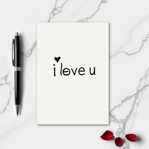 Heart Script Love You Card