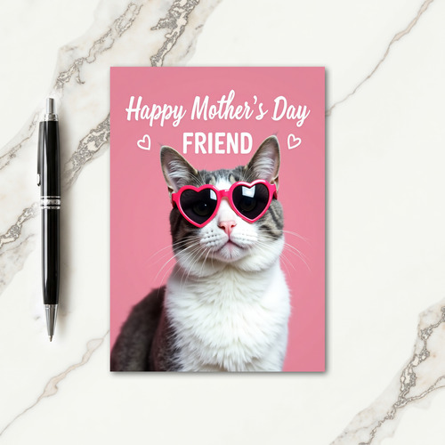 Heart Shades Mothers Day Kitty Card