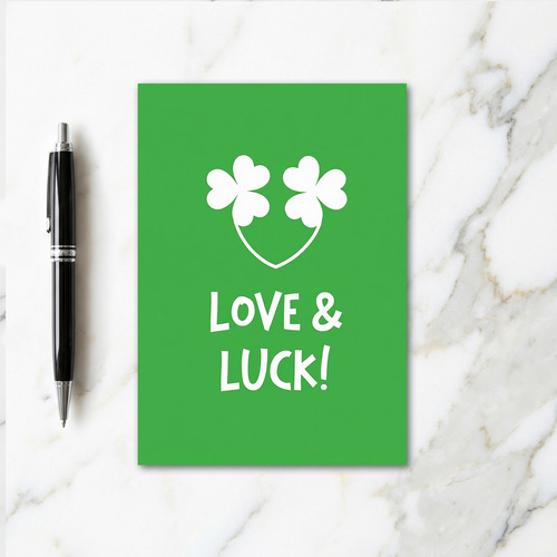 Heart Shamrock Love Luck Card