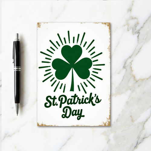 Heart Shamrock Pattern Card