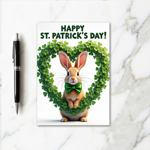 Heart Shamrock Rabbit Card