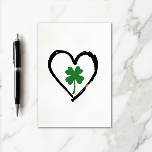 Heart Shamrock Simple Card