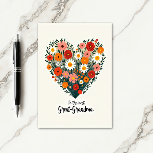 Heart Shaped Floral Mothers Day Card