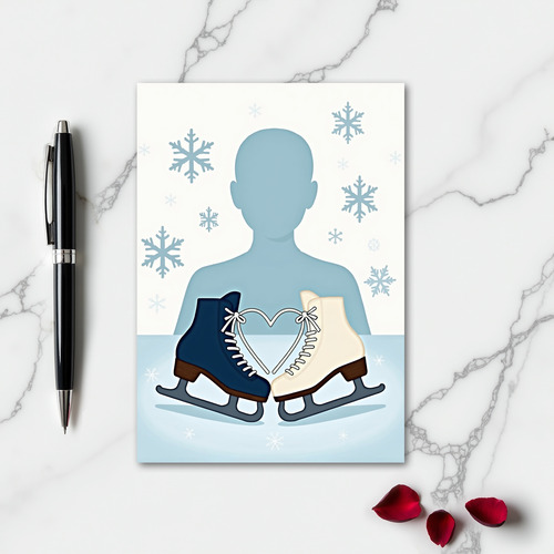Heart Skates Winter Love Card