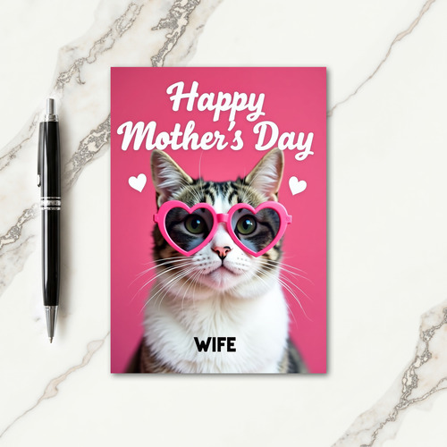 Heart Specs Wife Mothers Day Card