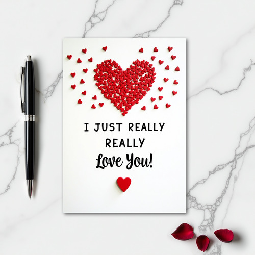 Heart Sprinkles Really Love You Card