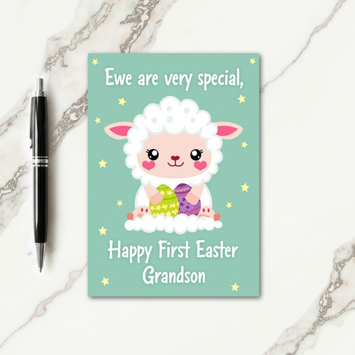 Heart Star Pattern Holiday Card