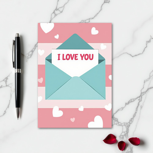 Heart Stripes Love Card