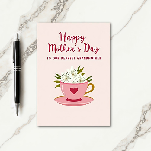 Heart Teacup Sweet Mothers Day Card