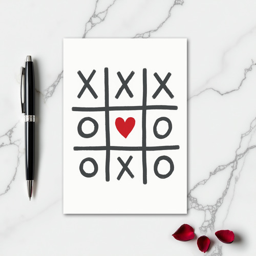 Heart Tic Tac Toe Love Game Card