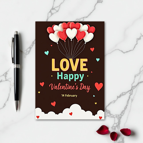 Heartfelt Balloons Love Card