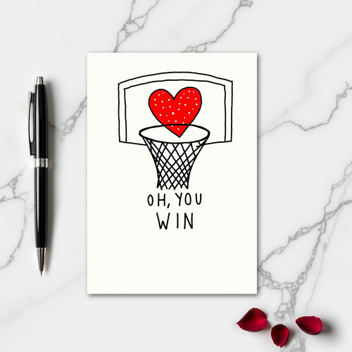 Heartfelt Basketball Win Card