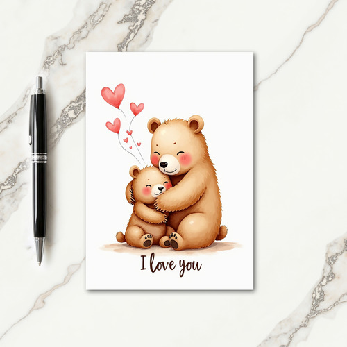 Heartfelt Bear Embrace Love Card