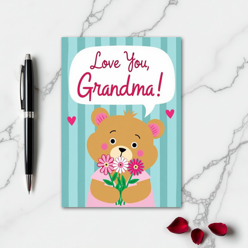Heartfelt Bear Grandma Love Card