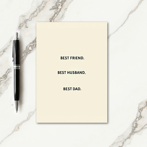 Heartfelt Best Dad Typography Card