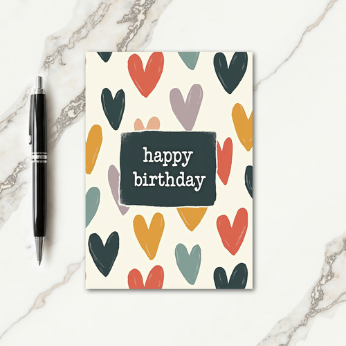 Heartfelt Birthday Painted Hearts Card