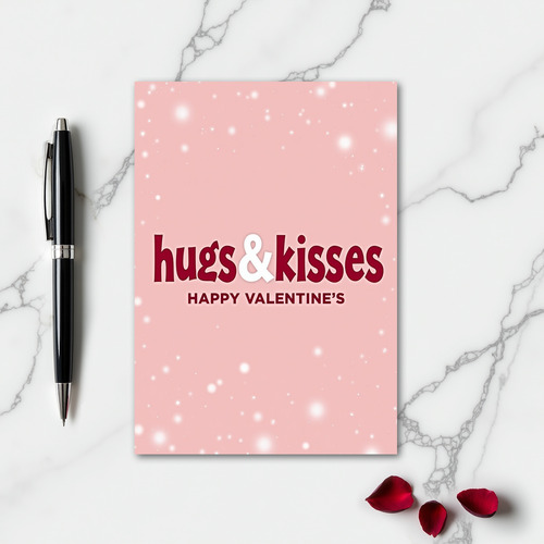 Heartfelt Bokeh Hugs Kisses Card