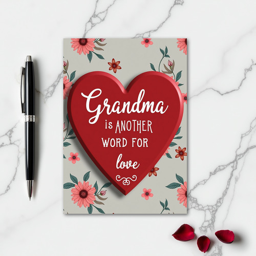 Heartfelt Botanical Grandma Love Card