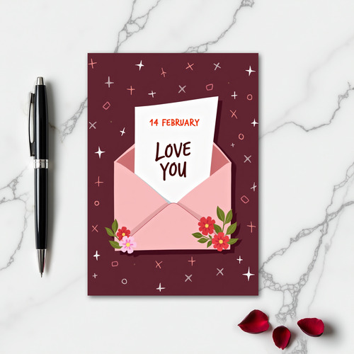 Heartfelt Botanical Love You Card