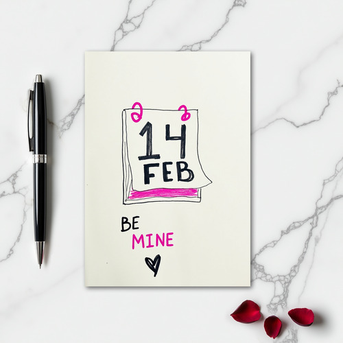 Heartfelt Calendar Be Mine Card