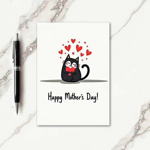 Heartfelt Cat Mothers Day Card