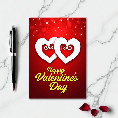 Heartfelt Crimson Hearts Card