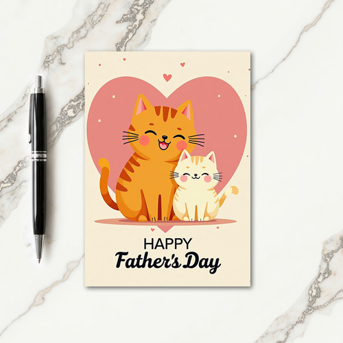 Heartfelt Fathers Day Cats Card