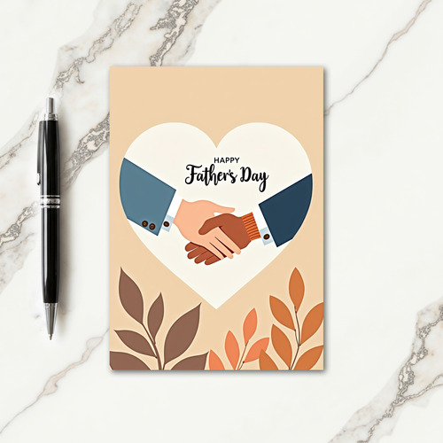 Heartfelt Fathers Day Handshake Card