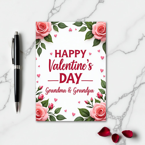 Heartfelt Floral Grandma Grandpa Card
