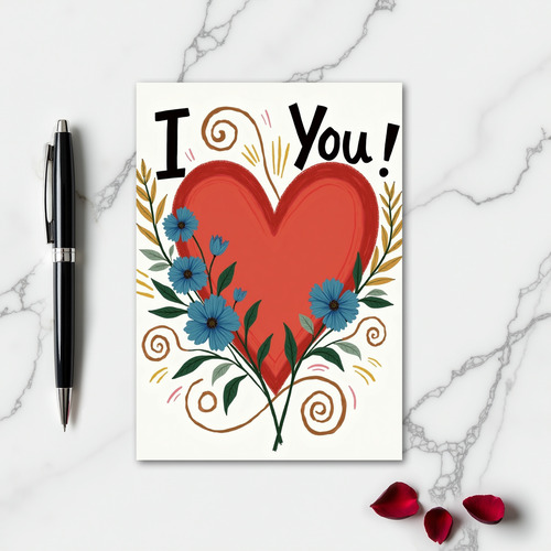 Heartfelt Floral I You Card