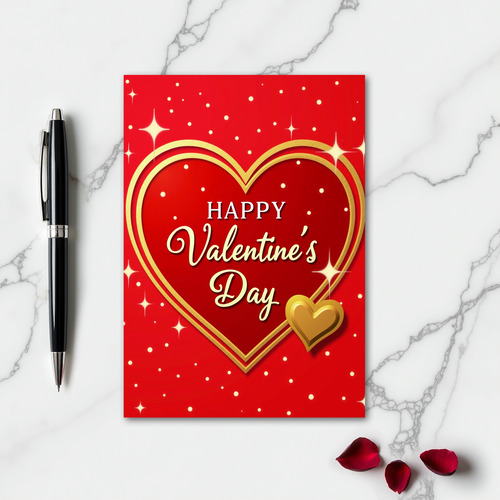 Heartfelt Gold Valentine Card