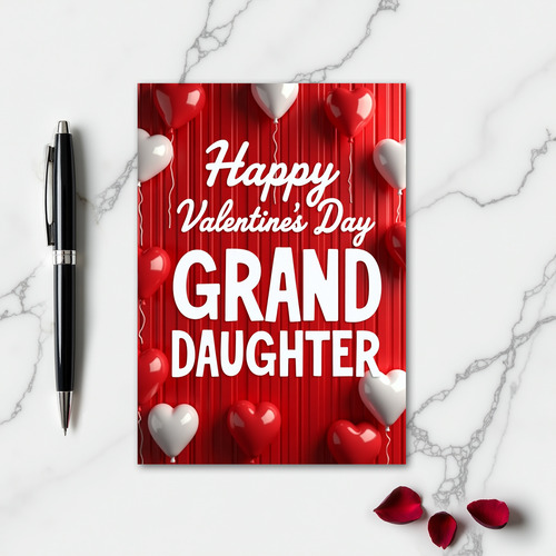 Heartfelt Granddaughter Valentines Card