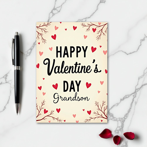 Heartfelt Grandson Vintage Card