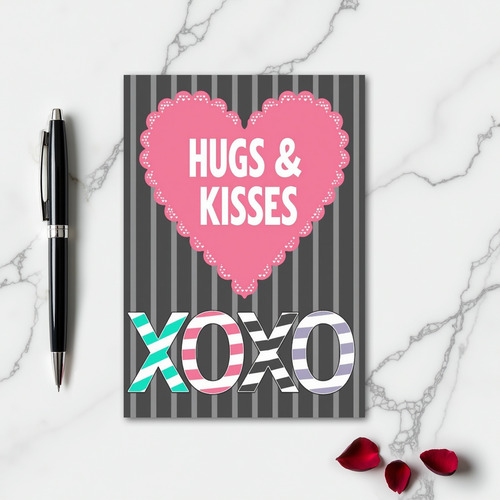 Heartfelt Graphic Kisses Card