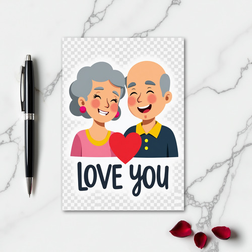 Heartfelt Graphic Love You Card