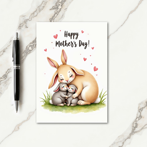 Heartfelt Lagomorph Mothers Day Card