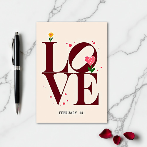 Heartfelt Love Typography Card