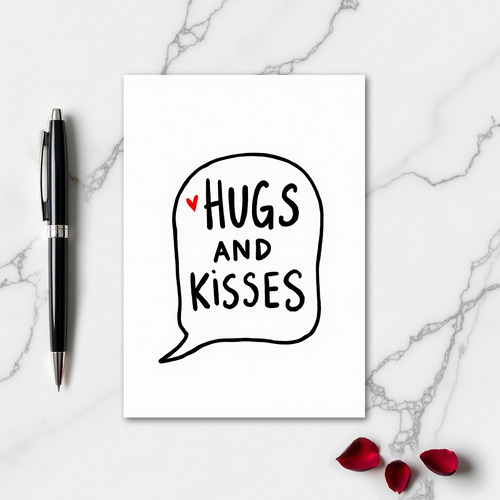 Heartfelt Minimalist Hugs Kisses Card